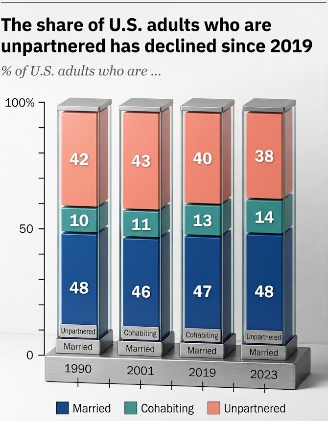 Graph showing U.S. household marriage data (2026)