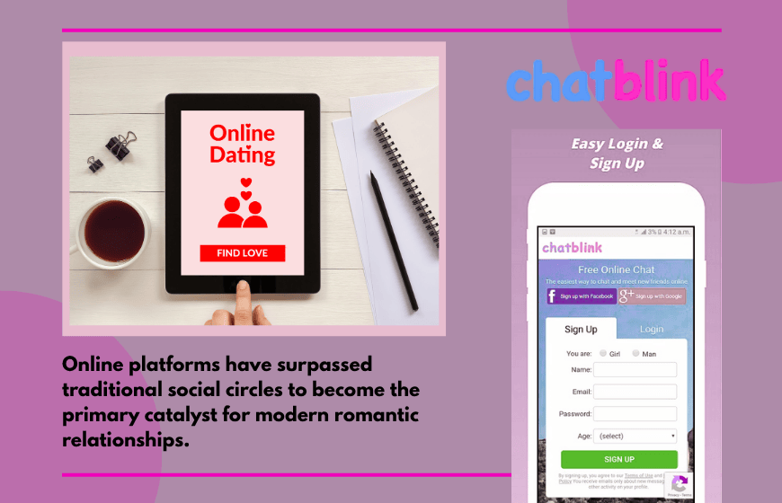 Two people talking after matching online